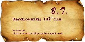 Bardiovszky Tácia névjegykártya